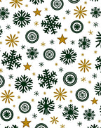 Dark Green Gold Snowflake Star Scatter Rug