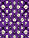 Vintage Purple Floral Lattice Rug