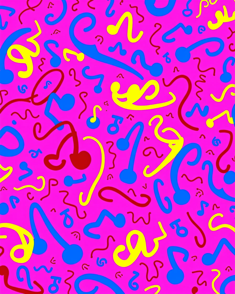 Funky Swirls And Notes Rug