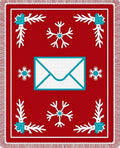 Red White Turquoise Snowflake Mail Rug