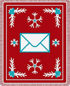 Red White Turquoise Snowflake Mail Rug
