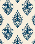 Deep Blue Floral Drop Rug