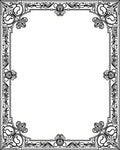 Vintage Black Floral Swirl Frame Rug