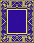 Royal Blue Yellow Geometric Art Deco Rug