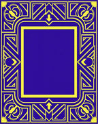 Royal Blue Yellow Geometric Art Deco Rug