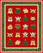 Festive Red Christmas Critter Collection Rug
