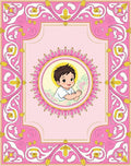Pink Floral Medallion Child Portrait Rug