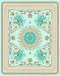 Aqua Coral Floral Mandala Filigree Rug