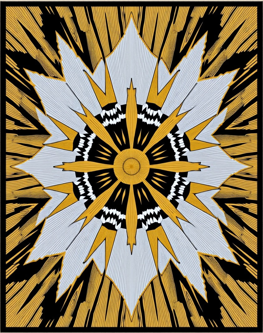 Bold Sunburst Geometric Medallion Rug