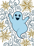 Playful Blue Ghost Whimsical Stars Rug