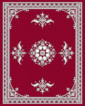 Crimson Floral Medallion Vintage Rug