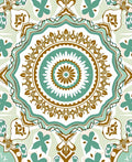 Shaded Teal and Bronze Medallion Rug