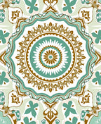 Shaded Teal and Bronze Medallion Rug