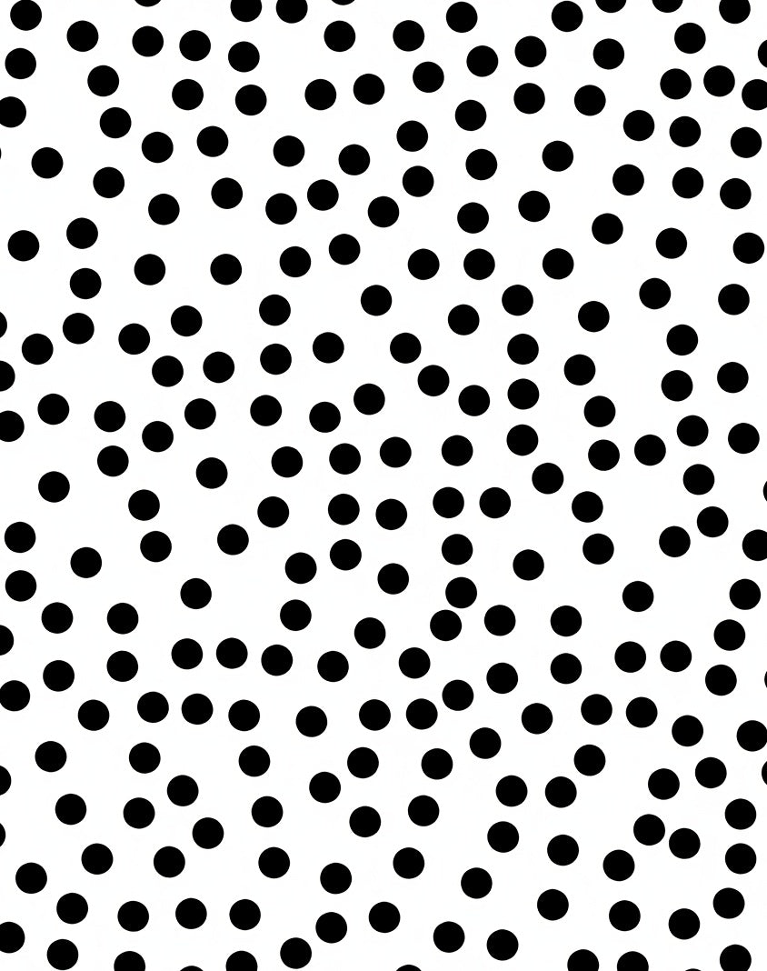 Scattered Black Polka Dots on White Rug