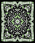 Elegant Black Green Floral Medallion Rug