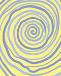 Yellow Blue Swirl Abstract Rug