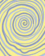 Yellow Blue Swirl Abstract Rug