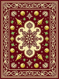 Crimson Gold Floral Medallion Brocade Rug