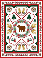 Woodland Bear Festive Wreath Rug