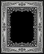 Elegant Black Gray Floral Scroll Rug