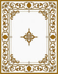 Golden Ornate Floral Medallion Rug