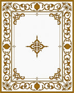Golden Ornate Floral Medallion Rug