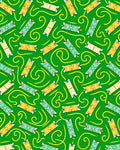 Emerald Green Yellow Swirl Tribal Rug