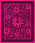 Vibrant Pink Floral Abstract Geometric Rug