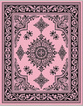 Embellished Pink Floral Medallion Rug