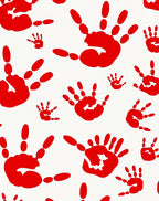 Crimson Handprints Imprint Art Rug