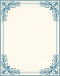 Classic Blue Floral Corner Border Rug