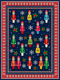 Christmas Nutcracker Soldier Snowflakes Red Border Rug