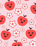 Happy Red Apples and Flowers Rug