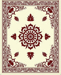 Crimson Ornate Floral Centerpiece Rug
