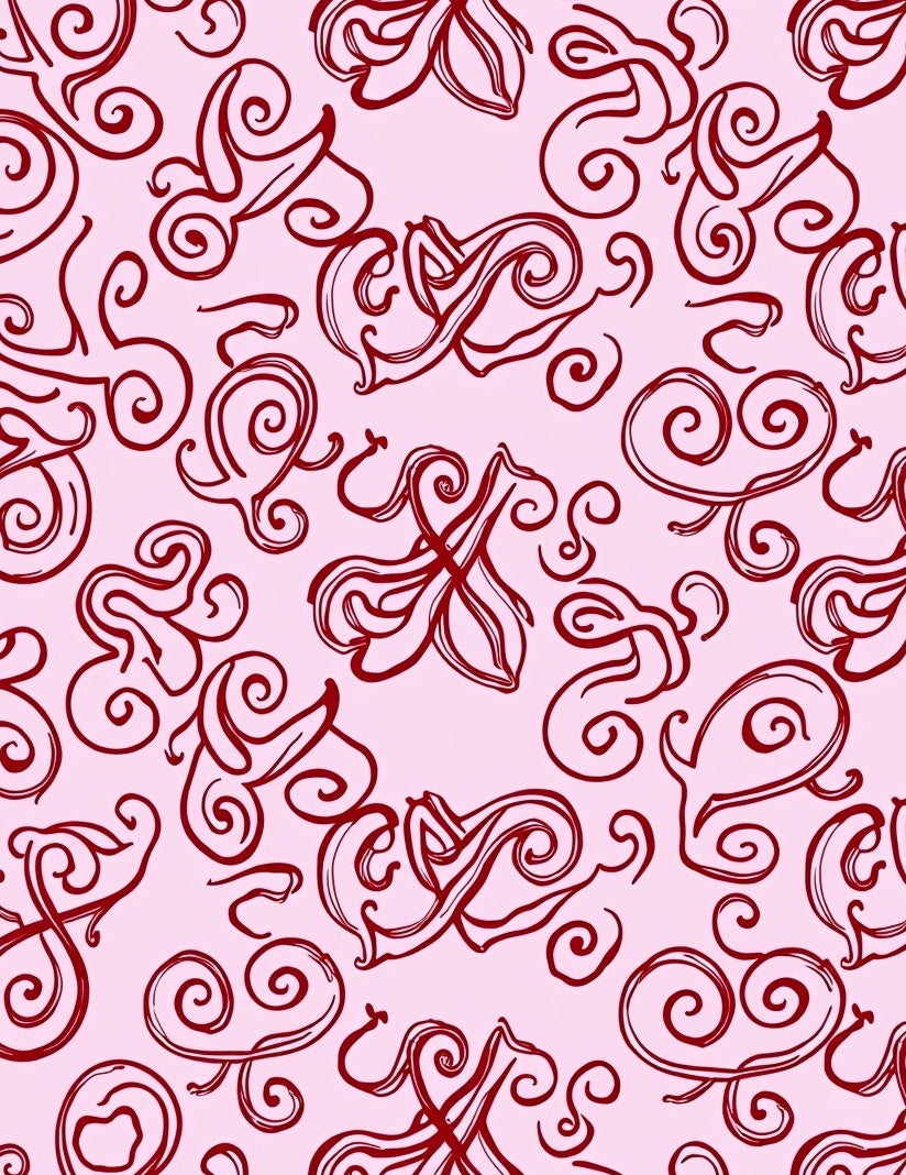 Ornate Crimson Swirl Bloom Rug