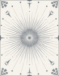 Gray Sunburst Mid Century Modern Rug