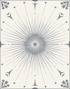 Gray Sunburst Mid Century Modern Rug