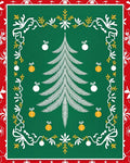 Green White Christmas Tree Ornaments Rug