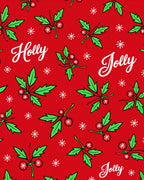 Festive Red Holly Berry Snowflakes Rug