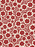 Crimson Floral Circles Repeating Rug