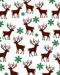 Brown Reindeer Green Snowflakes Repeat Rug
