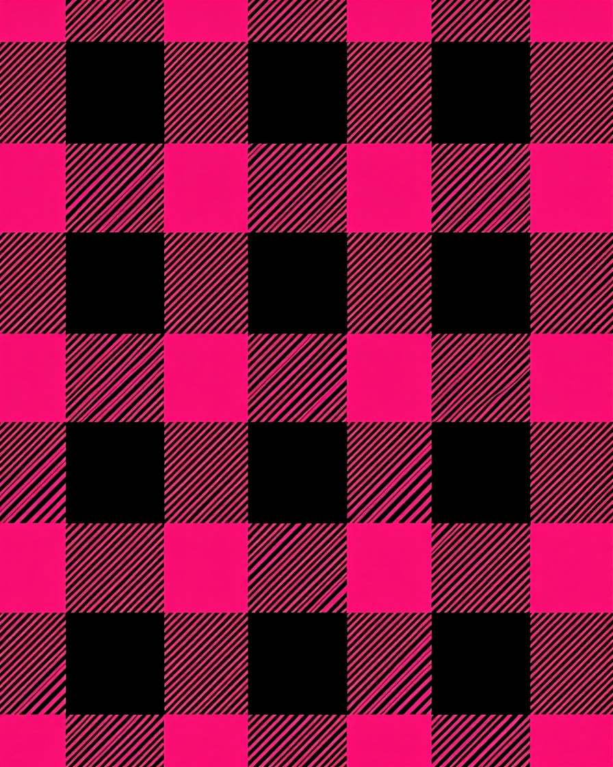 Hot Pink Black Buffalo Check Rug