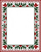 Crimson Green Floral Border Accent Rug