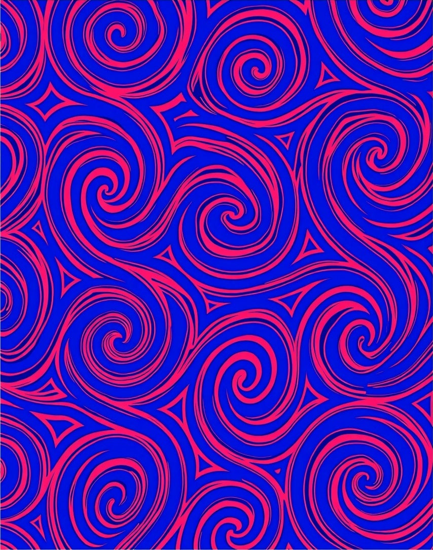 Bold Blue Pink Swirls Vortex Rug