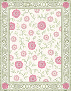 Art Nouveau Pink Rose Garden Rug