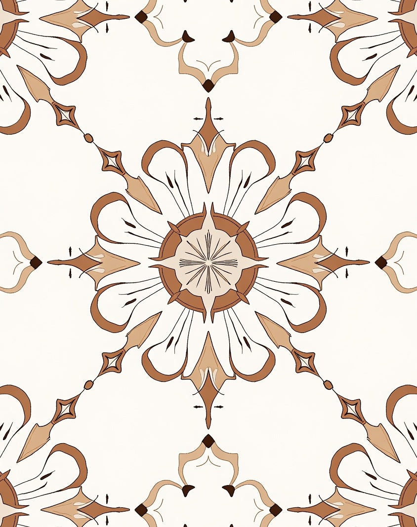 Ornate Caramel Star Medallion Rug
