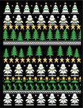 Festive Green Christmas Trees Stars Rug