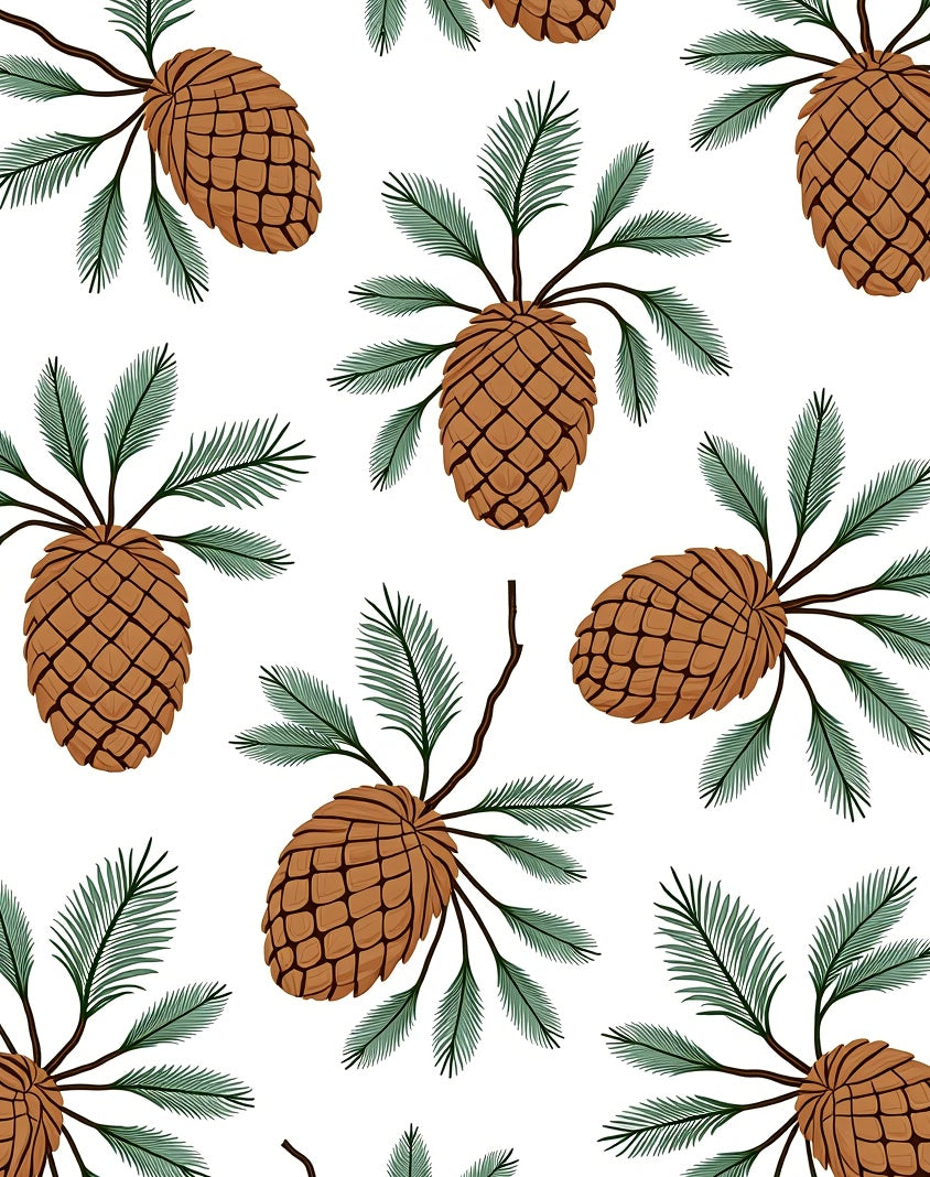 Rustic Pinecone and Pine Needle Collection Rug