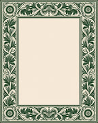 Emerald Green Vintage Floral Border Rug