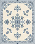 Blue Acanthus Leaf Scrollwork Rug